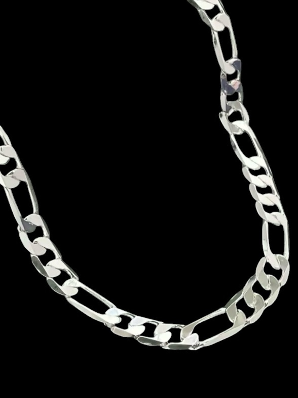 Sterling Silver Figaro Chain Unisex Necklace - 925 Silver- 5mm - 20”